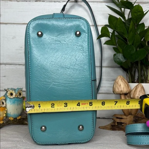 Patricia Nash Teal Tooled Embossed Shoulder Bag - Picture 11 of 11